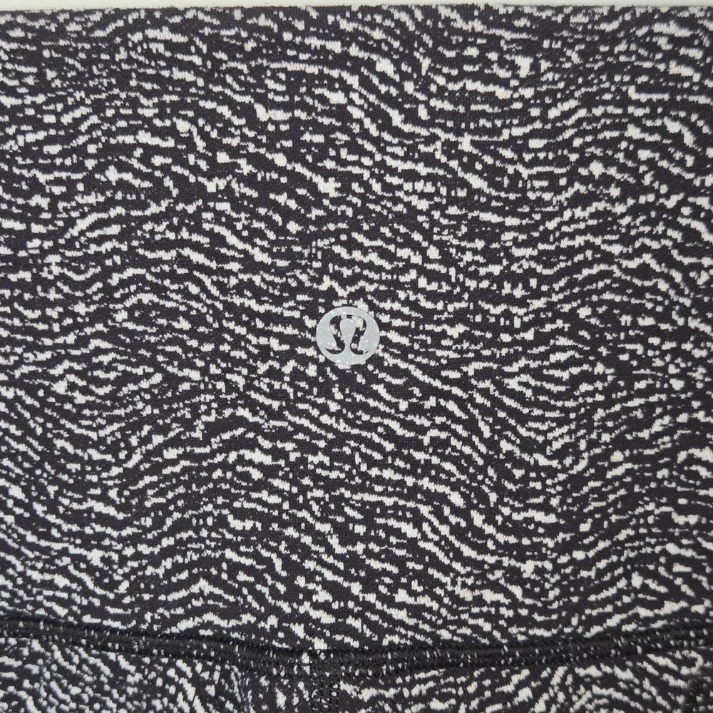 Lululemon Wunder Under Leggings Black White Mesh Laser Cut Luon Women's Size 4 - Picture 6 of 7